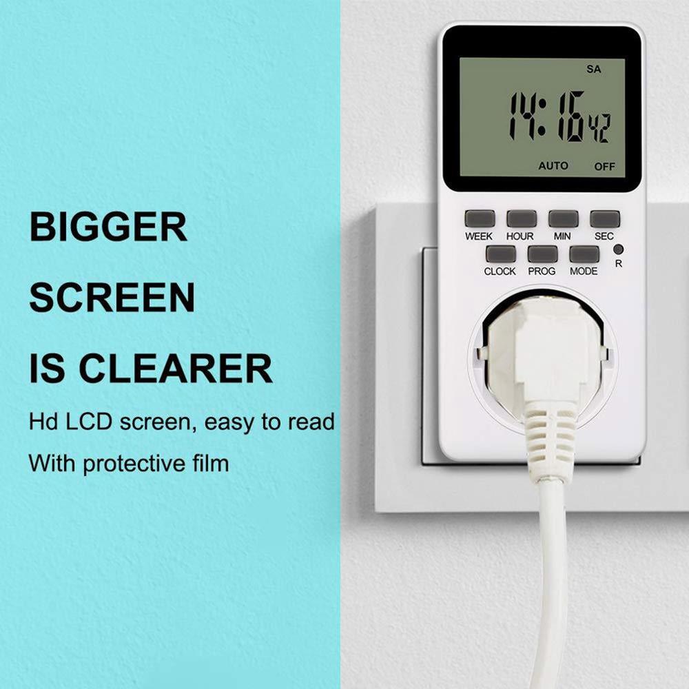 Electronic Digital Timer Switch EU UK US Plug Kitchen Timer Outlet 230V 120V 7 Day 12/24 Hour Programmable Timing Socket