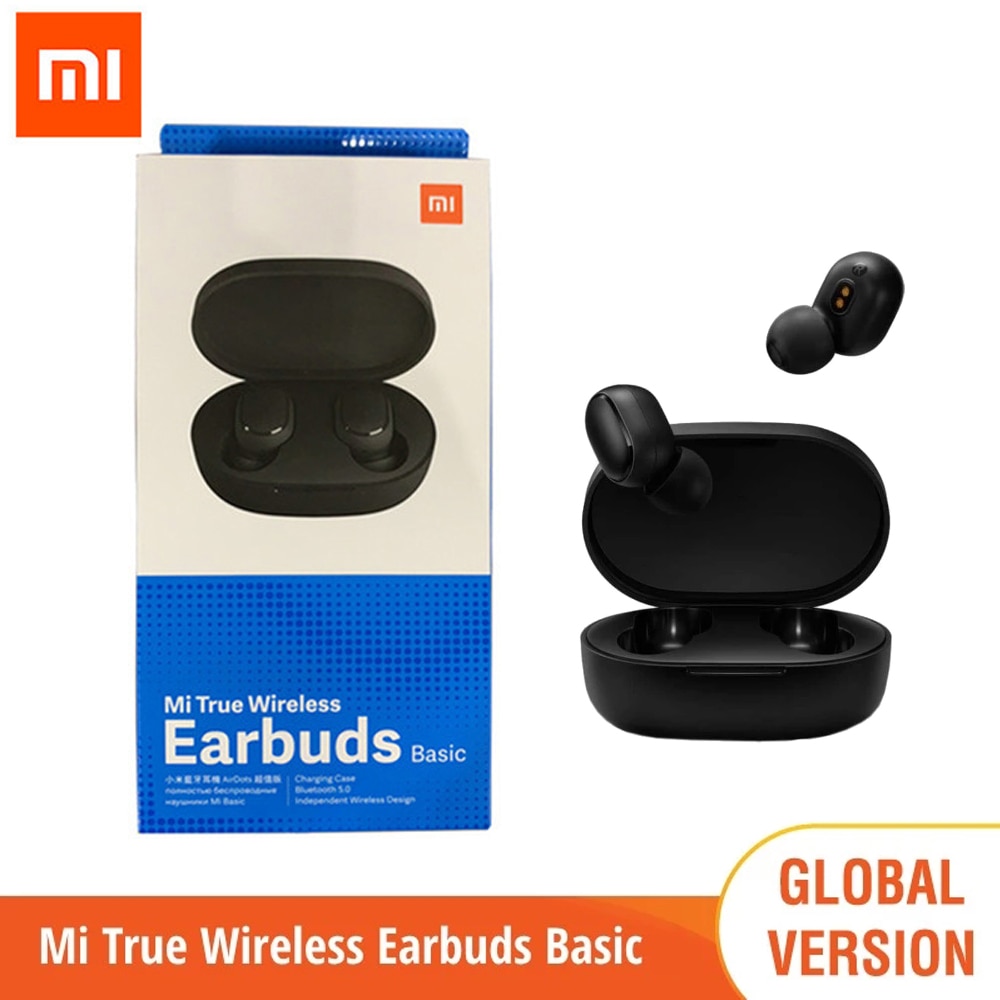 Global Version Original Mi True Wireless Earbuds Basic Stereo Auto Link Bluetooth Earphone TWS Xiaomi Redmi Airdots TWSEJ04LS