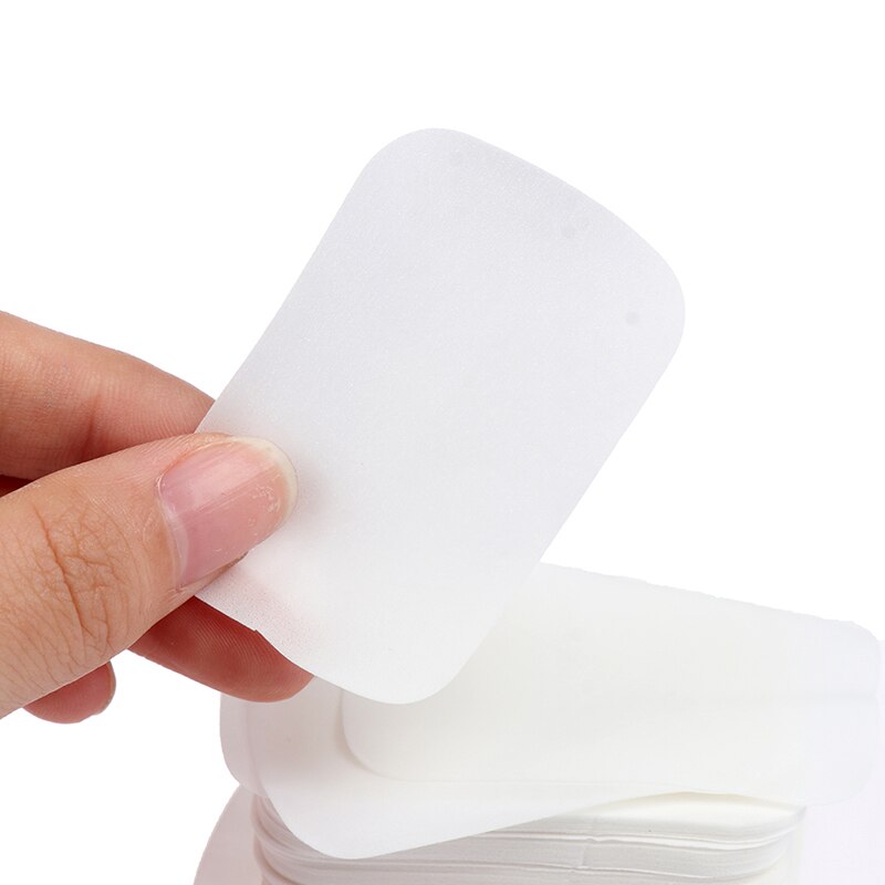 100Pcs 5.6*3.6cm Disinfecting Paper Soaps Washing Hand Mini Disposable Scented Slice Sheets Foaming Soap Case Paper