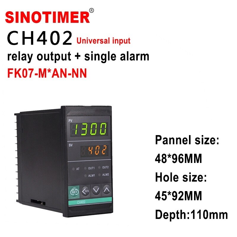 48*96mm Digital PID Temperature Controller CH402 Relay Output Without Sensor Vertical: FK07-M-AN-NN