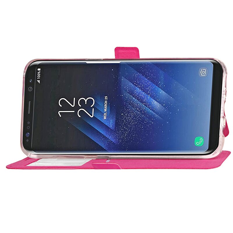 Abdeckung Telefonkasten Für Samsung Galaxy S8 Plus SM S8 + G9550 Flip Pu-leder tpu Shell S8 ZOLL-G9500 Fenster Ständer Raute Holster tasche