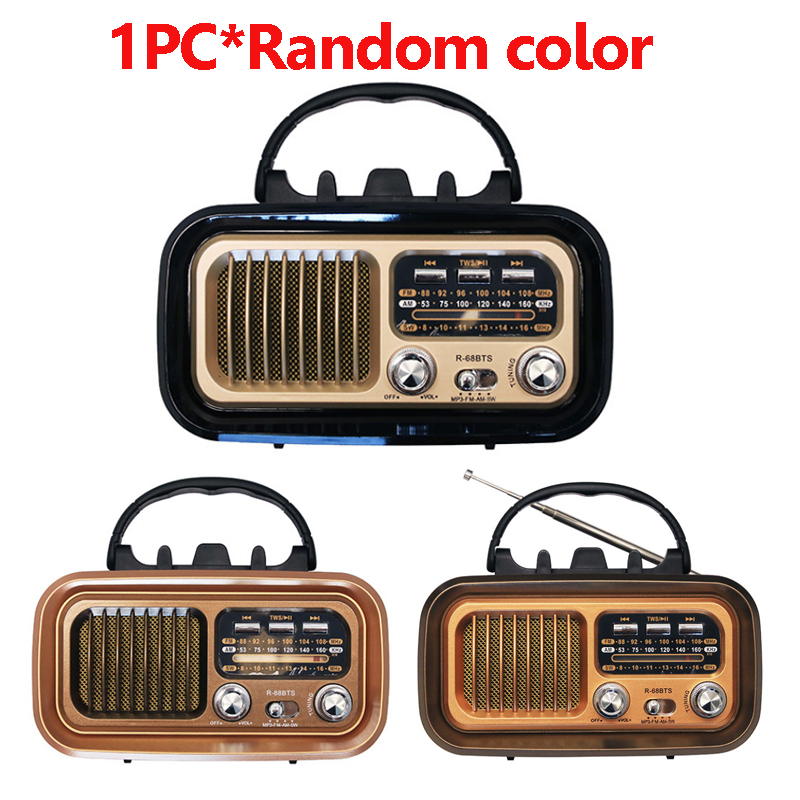 Tragbares DSP-Radio, klassische Vintage-FM-AM-SW-Radios, kabelloser Retro-Solar-Bluetooth-Lautsprecher, USB-Musik-Player, abnehmbarer Akku: Default Title