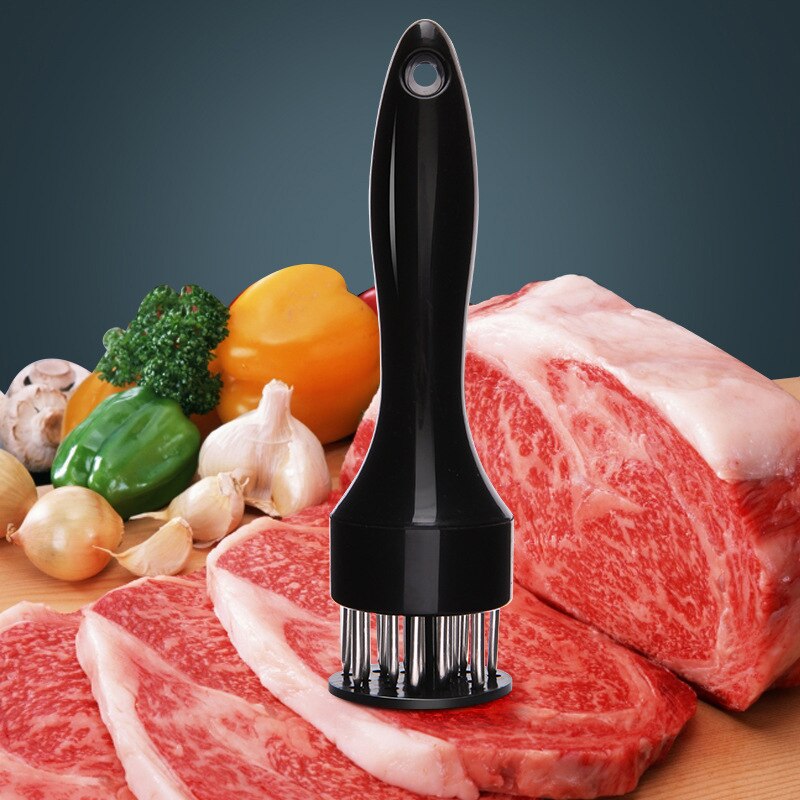 Stainless Steel Meat Needles Pounders With Wooden Handle Portable Meat Hammer Profession Meat Tenderizer Needle Meat Tools