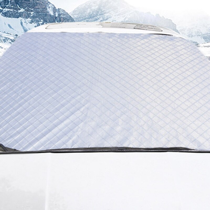 1 pc bil snedæksel frontrude dækning frost frostvæske solskærm -3 lag fortykket med ørehalvtæksel