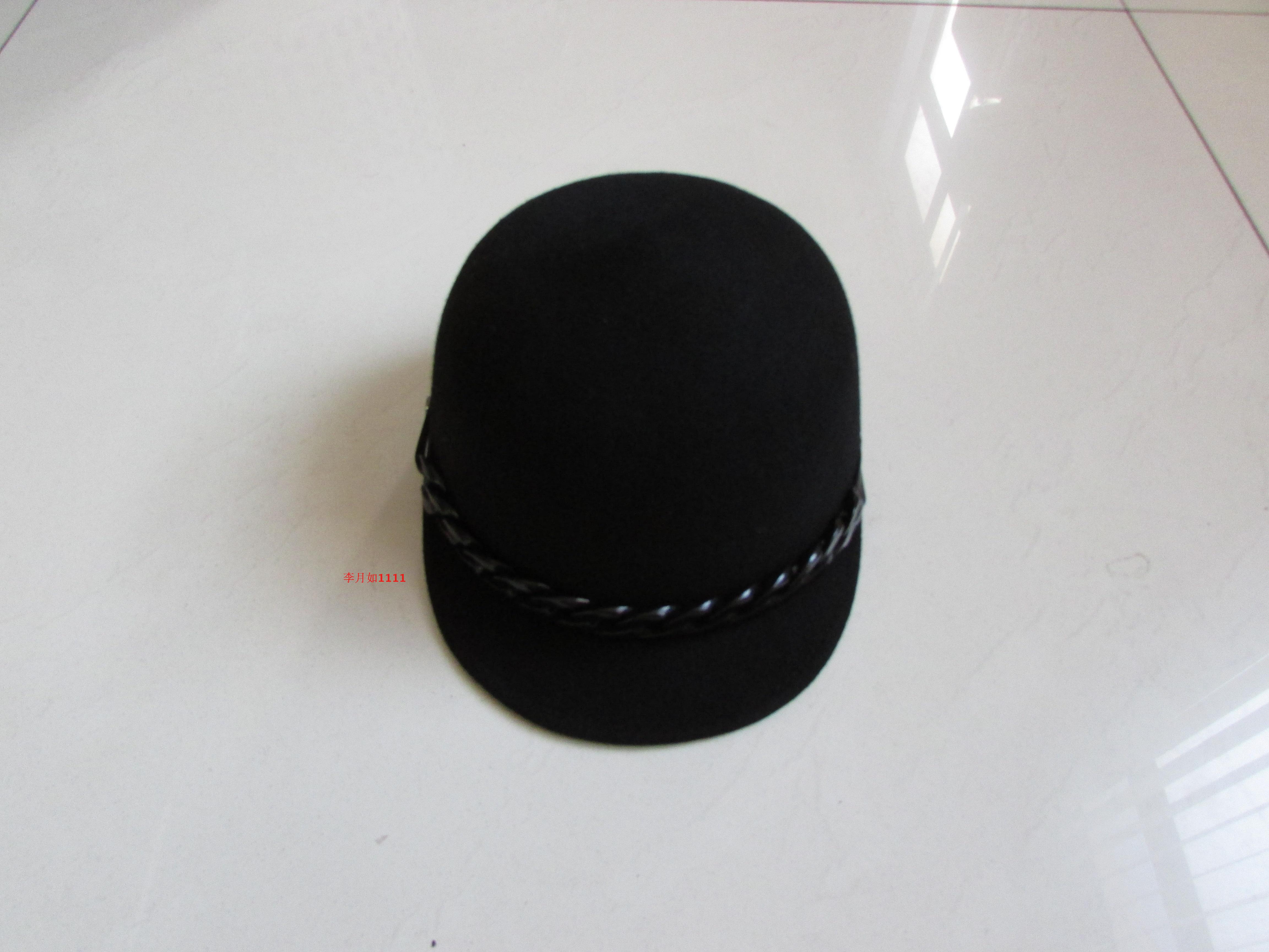 Sombrero ecuestre de lana para otoño, Gorra de fieltro, fieltro, Panamá, Jazz, B-8140, 100%: Black