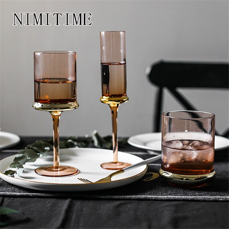 1 pc japanska stylegold glas vin öl glas dagligen champagne vin glas bägare juice kopp hushåll
