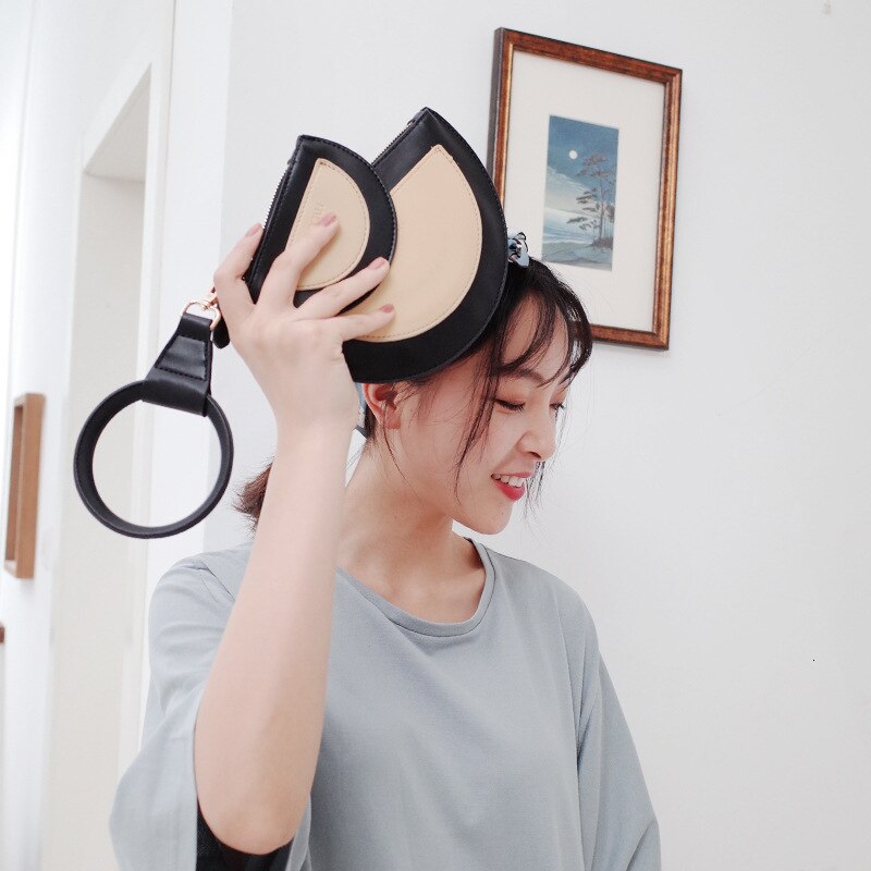 Vrouwen Contrast kleur Lange Mode Rits Clutch Handtas Mobiele Telefoon Kaarthouder Portemonnee Dunne Halve Cirkel portemonnee