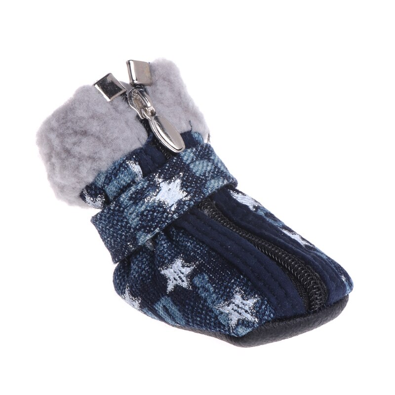 Laten Huisdier Schoenen Huisdier Honden Puppy Laarzen Denim Warm Sneeuw Winter Mooie Anti Slip Rits Casual Pet levert