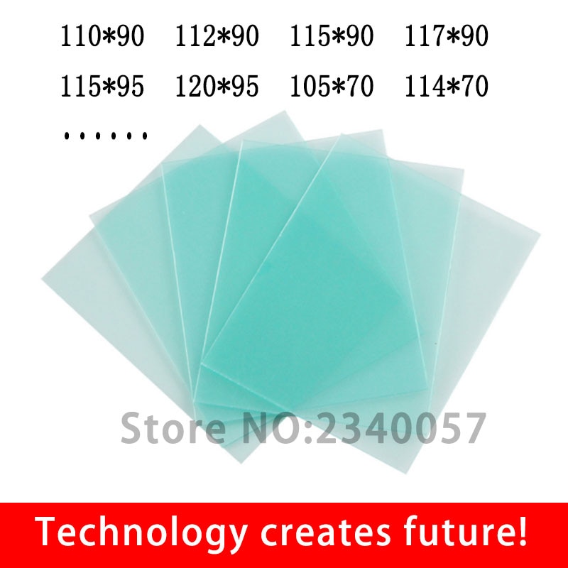 10pcs PC protective sheet solar automatic dimming welding cap lens group lens protection 105 * 90 110 * 90 115 * 90 117 * 90