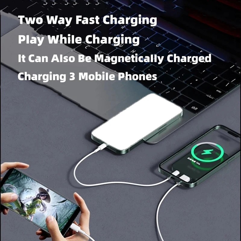 22,5 W magnetische powerbank Draadloos snel opladen Draagbare oplader Externe extra reservebatterij voor iPhone Magsafe Powerbank