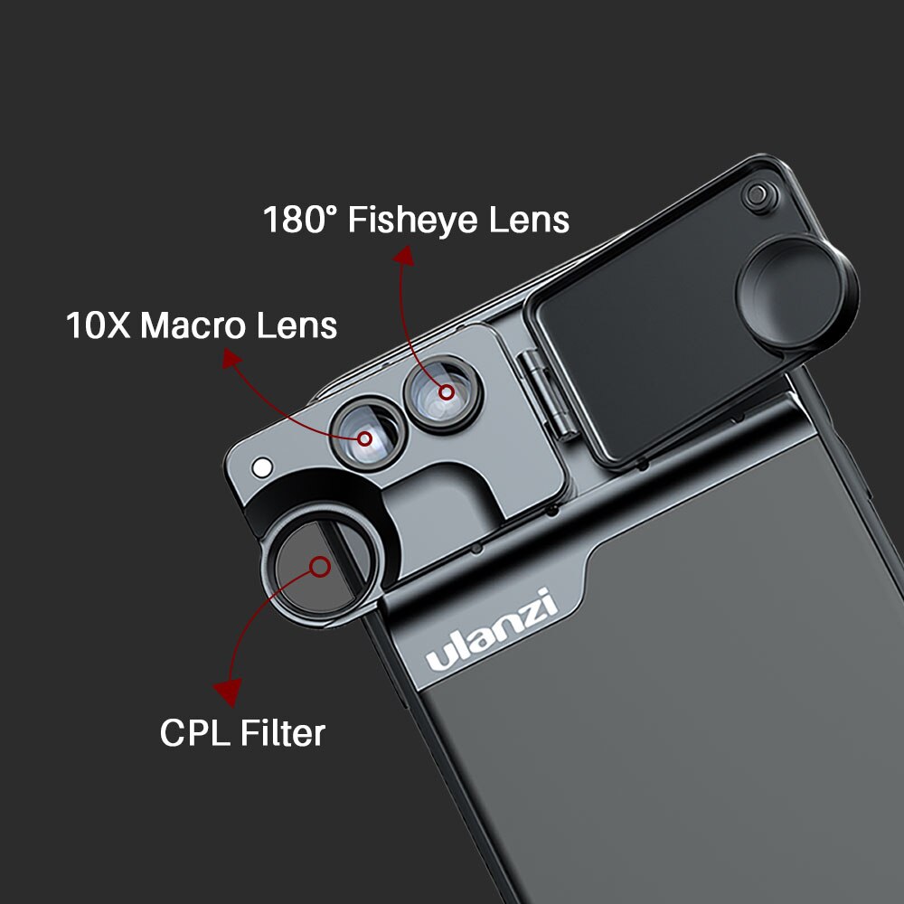Ulanzi u-lens 5 in 1 telefonlinsesæt til iphone 11 pro max 20x super makro linse cpl fisheye teleobjektiv til iphone 11 pro