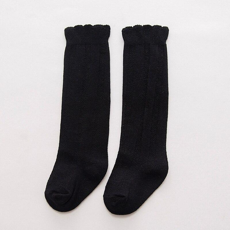 Calzini traspiranti per bambina primavera autunno inverno pizzo di cotone doppio ago solido High School Girls divertenti calzini di cotone
