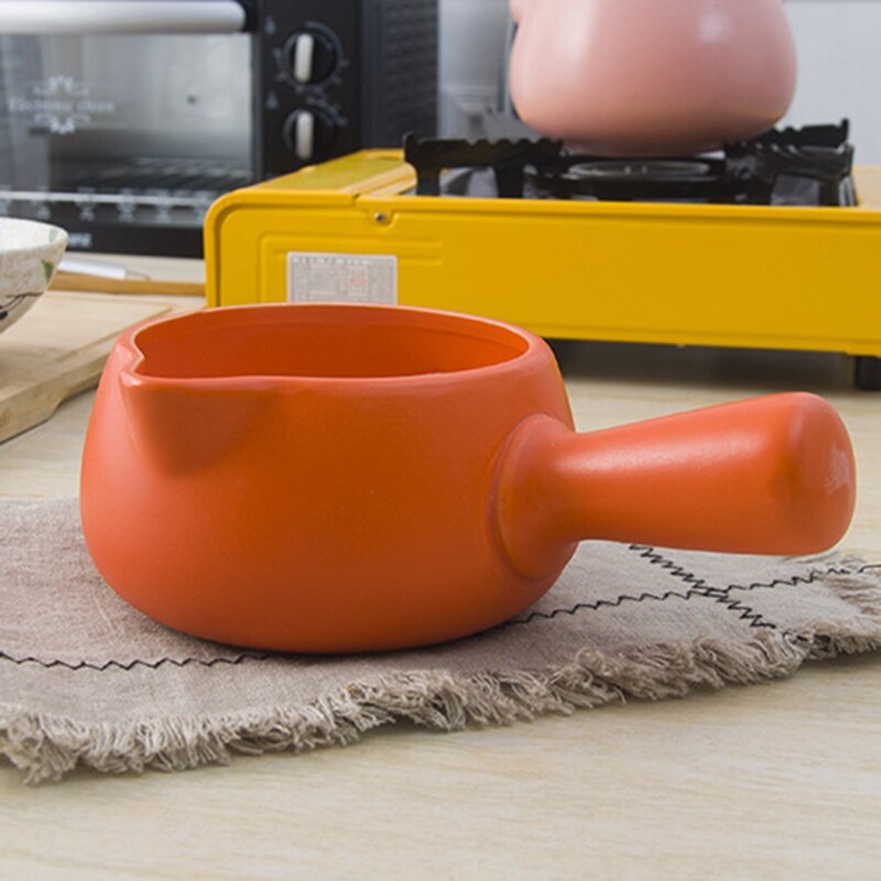 Keramische Servies Koffie Potten Baby Voedingssupplement Emaille Enkel Handvat Koken Melk Pot Pasta Rijst Noodle Siroop Steelpan