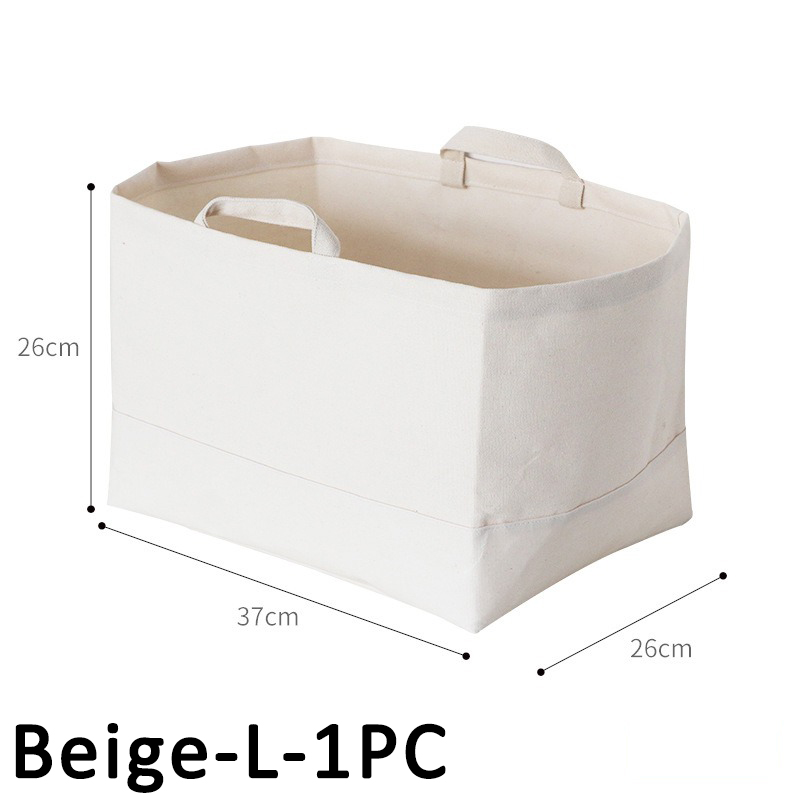 1/3/5PCS Foldable Sundry Storage Basket Canvas Clothes Storage Basket Large Portable Toy Storage Basket White Handheld Organizer: Red
