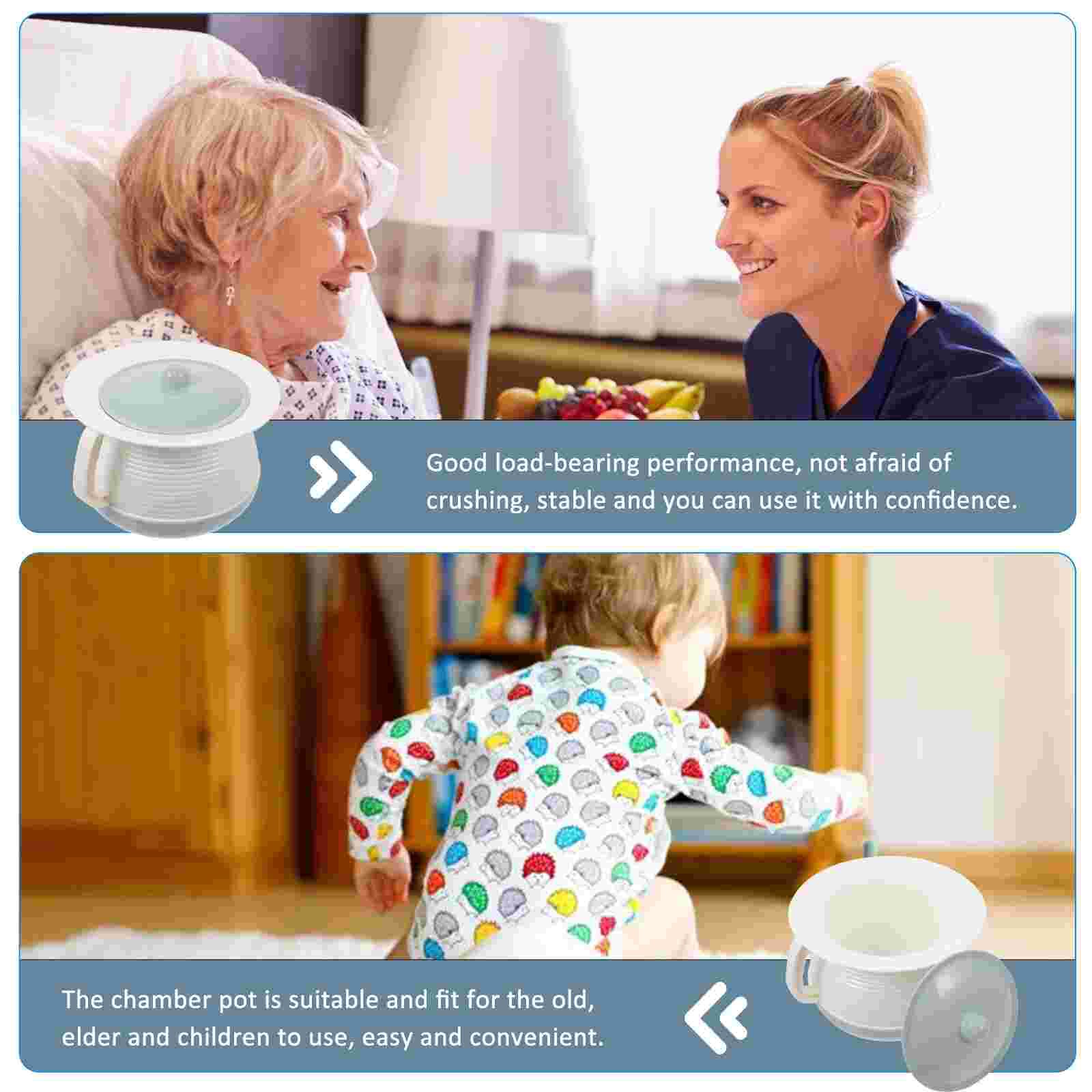 1 Set Portable Children Spittoon Disabled Chamber Pot Night Urine Pot for Elderly Covered Spittoon