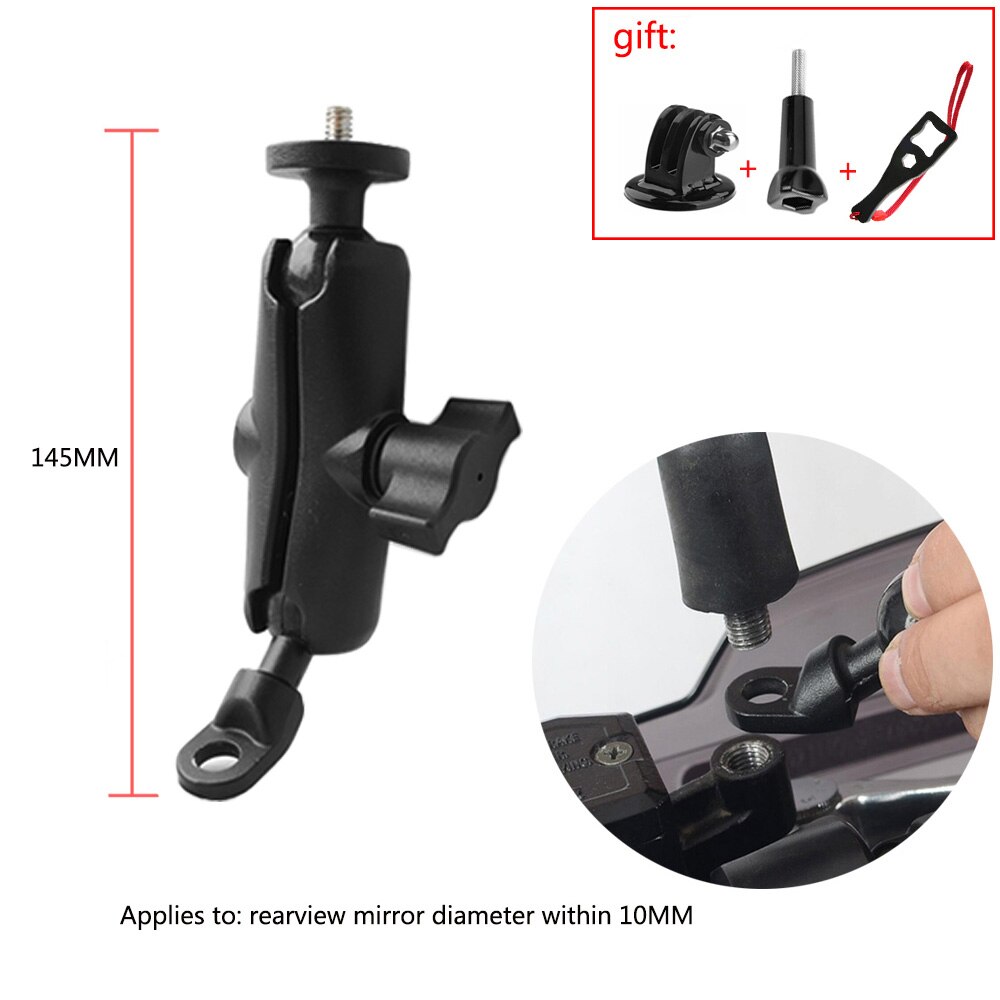 TUYU Motorcycle Bicycle Camera Rearview Mirror Holder with Adjustable Metal Fixed Bracket Stand For insta360 One X/R GoPro Max 9: SM-01-8