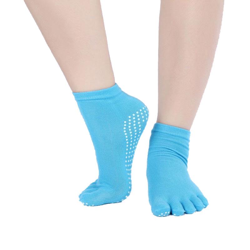 Colorful Socks Unisex Five Finger Massage Massage Sport Toe Slip Breathable Exercise Yoga Newly Comfortable:  blue