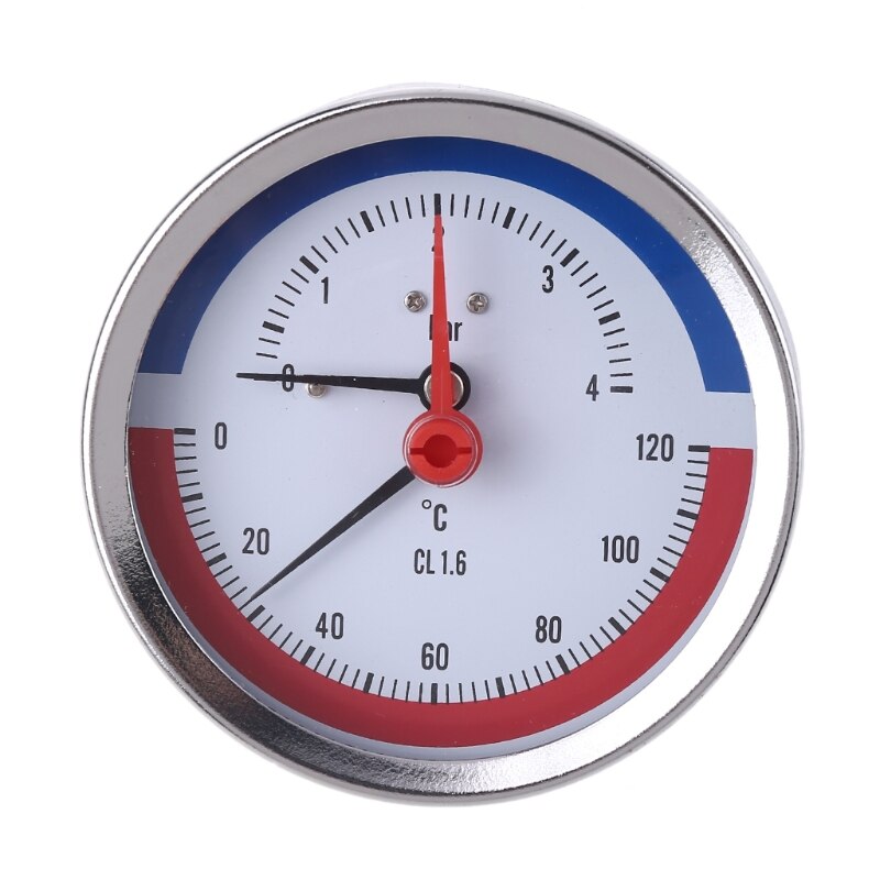Reliable Dual Scale Mechanical Manometer Axial Temperature and Pressure Gauge for Y75 Temperature Display Instrument