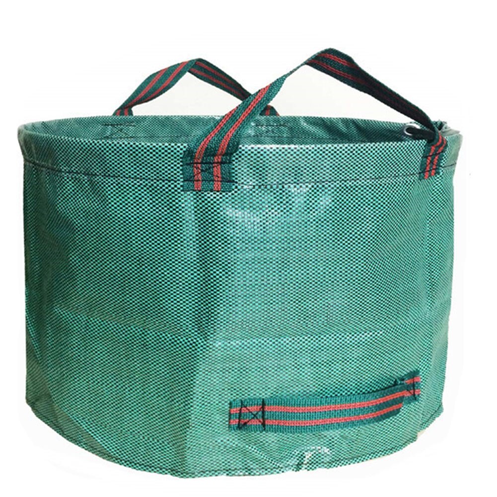 Sac à déchets de jardin vert réutilisable, étanche, robuste, poignées pour mauvaises herbes d'extérieur