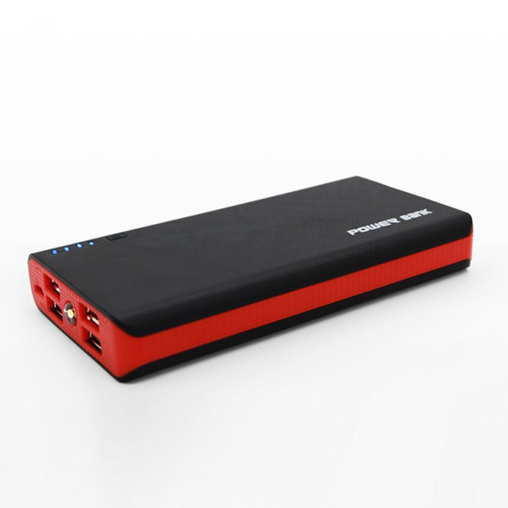 Diy kit de energia móvel 4 portas usb 5v 2a caixa de carregador de energia móvel caixa de armazenamento caixa de bateria diy 6 18650 fonte de alimentação da bateria: RED