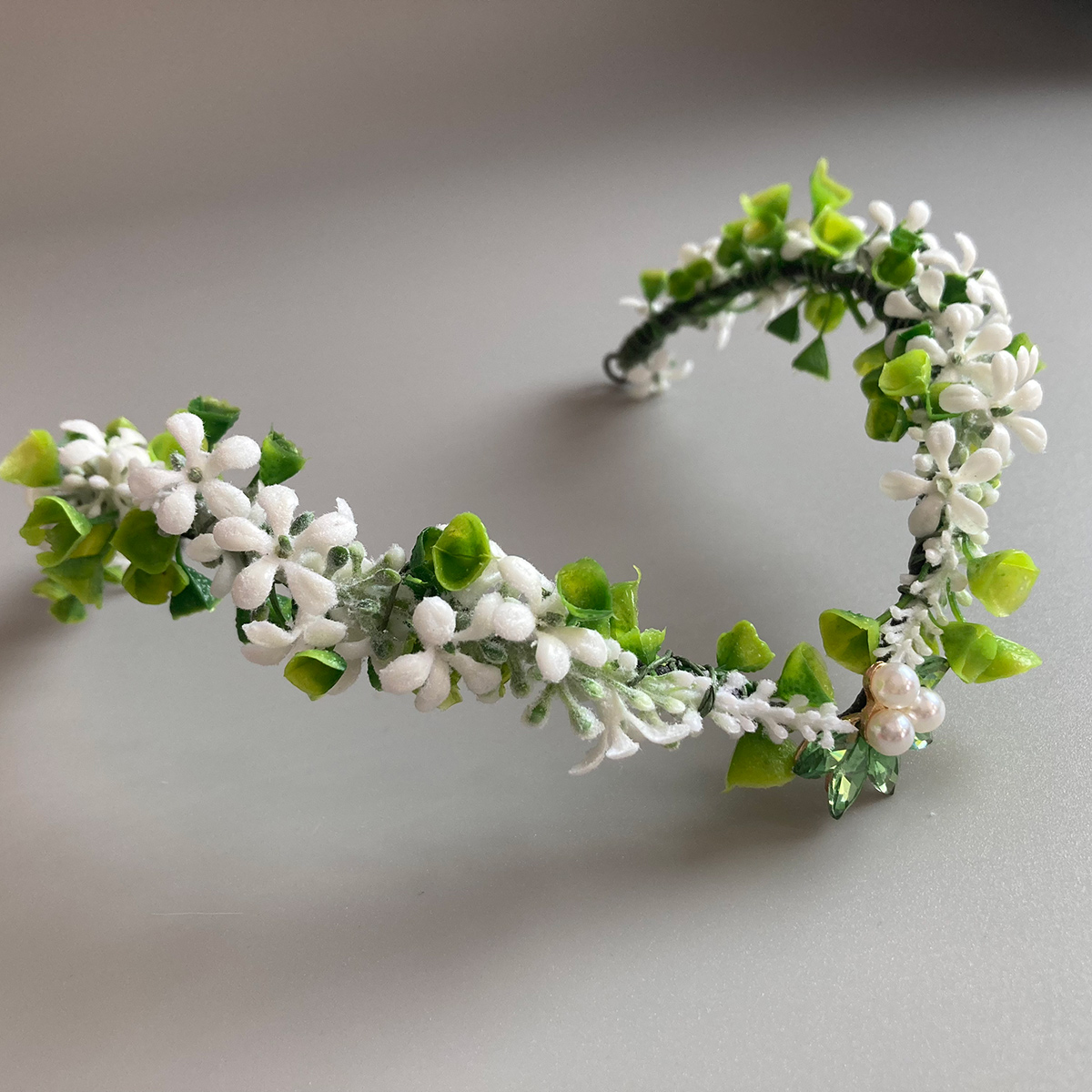 Purple Flower Headpiece - Fairy Floral Crown Woodland Elf Headband Forest Wreath Elven Tiara for Renaissance Cosplay Wedding