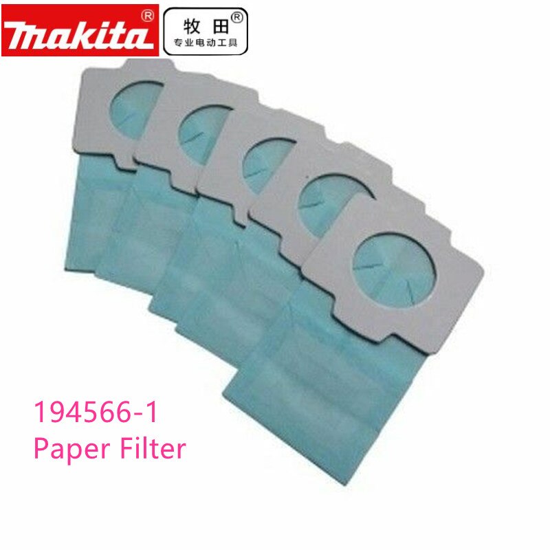 Makita stof støvpose filter 143677-9 194566-1 til dcl 182 cl107 cl102d cl104d bcl 182 lxlc 01 bcl 142 cl072d 4013d 4073d: 5 stk papirfilter