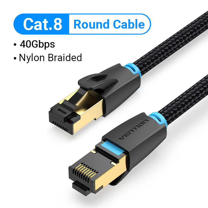 Tions Cat8 Ethernet Kabel 40Gbps RJ45 Netzwerk Kabel Katze 8 SFTP RJ45 Patchkabel für PC Modem Router Laptop kabel Ethernet Cat8: Blau / 100 m