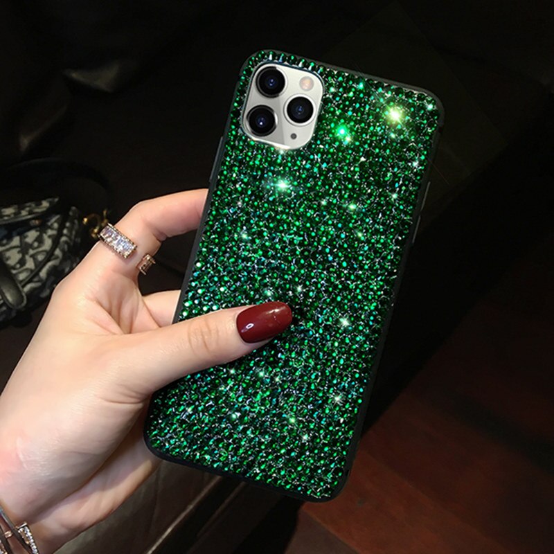 Strass Diamant TPU Souple De Luxe Bling étui pour iPhone 6 6S 7 8 Plus Couverture Arrière Antichoc Pour iPhone 11 Pro X XR XS Max Coque