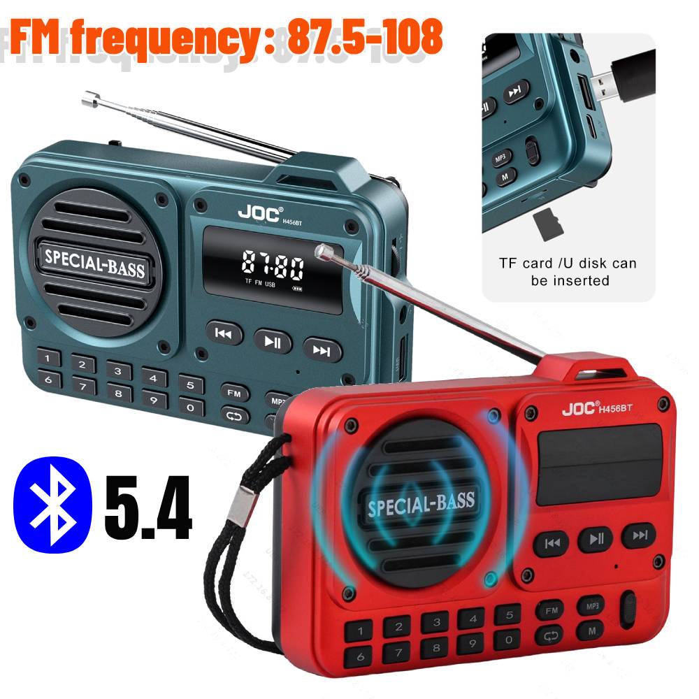 87,5-108 Radio FM portátil grabadora de Radio Digital recargable con pantalla LED BT 5,4 altavoz de Radio para personas mayores