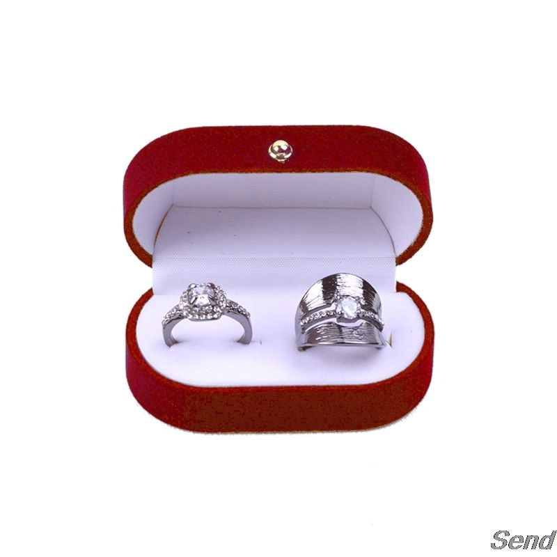 Luxuriöse Samt Oval bilden verrotten Ring Hochzeit Schmuck Kasten für Engagement Vorschlag 76mm x 44 mm x 35