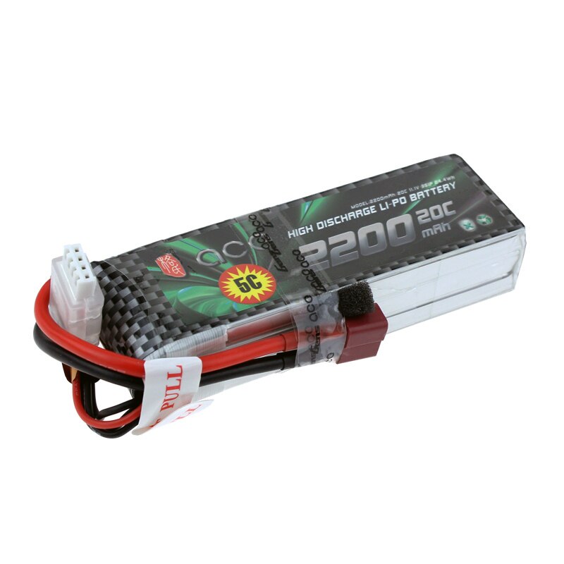 Gens ACE 2S Lipo 3S Battery 7.4V 11.1V 800mAh 1300mAh 1800mAh 2200mAh 3300mAh 4000mAh 5300mAh with T/XT60 Plug: 3S 2200MAH 20C