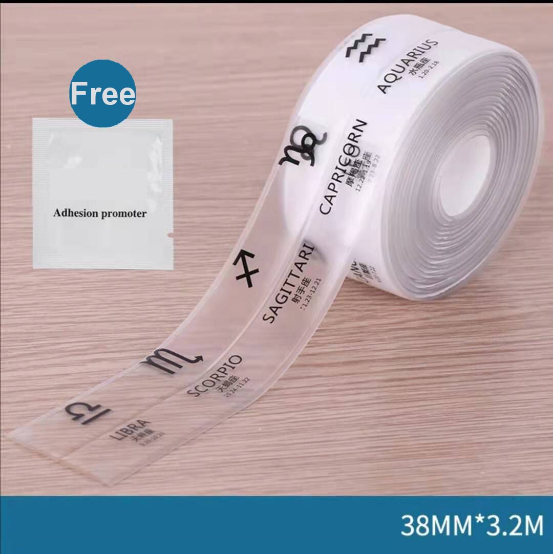 Multi print gennemsigtig 3.2 mx 38mm pvc tætningsbånd tape vinduer bad køkken vandtæt selvklæbende søm toilet hjørne: Tolv konstellation