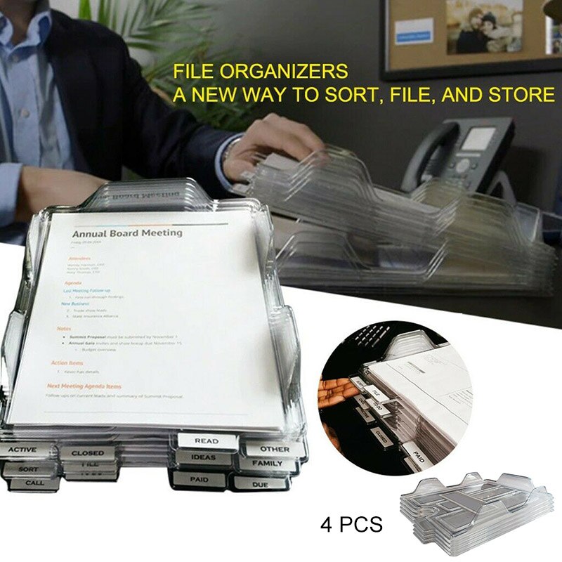 4PCS Office File Organizers A Way to Sort File and Store Multifunctional Storage Rack UY8