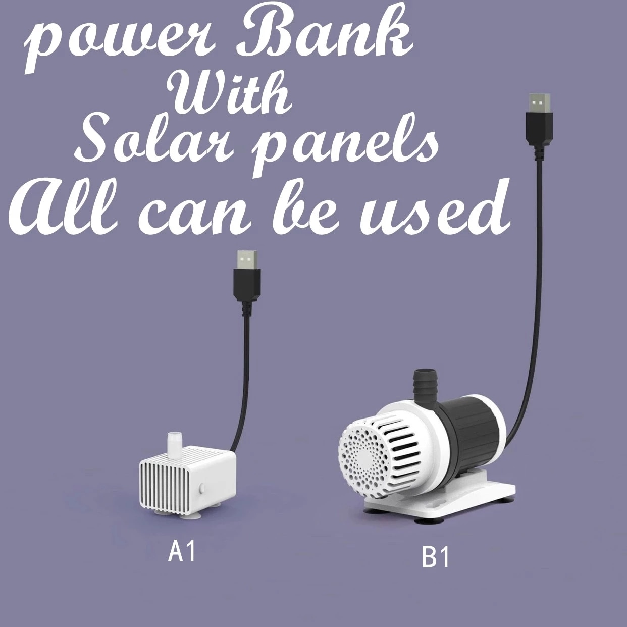 Weiting Aquarium Solar Water Pump USB Fish Tank Ultra Quiet Mini Small Micro Filter Circulating Fish Pond Submersible Pump 8W