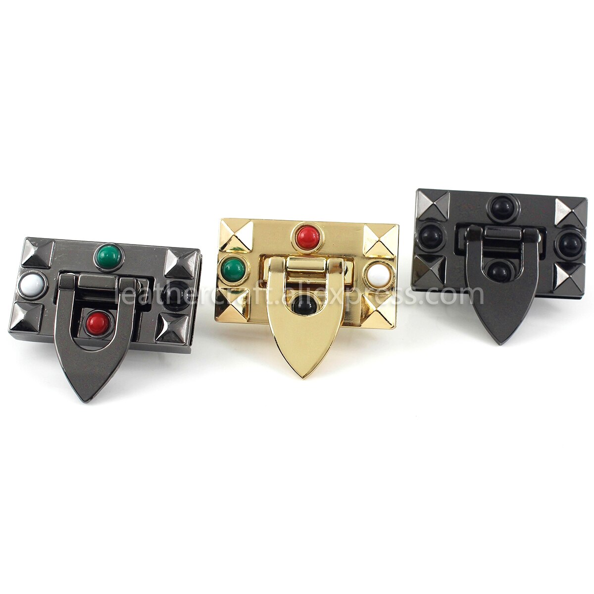 1x Metal Bag Folding Lock Clasp Push Lock Closure Catch Buckles Leather Craft Women Bag Purse Handbag Accessoy 1-1/2&quot;