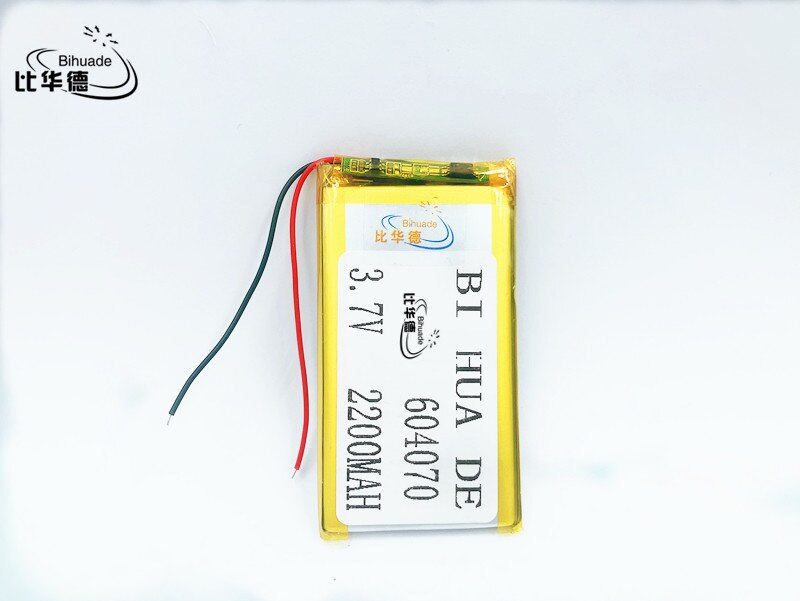 Bateria De Polímero de 2200 mah li-po 3.7 V 604070 casa inteligente MP3 alto-falantes Li-ion bateria para dvr, GPS, mp3, mp4, telefone celular, falar