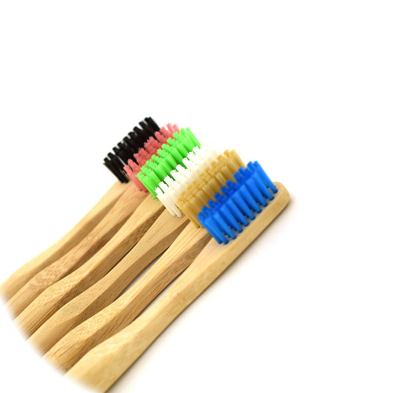 Trätandborste miljömässigt bambu runt handtag mjuk borste färgglada borstar box paket kostym för vuxenmärke denta& #39 ;l care