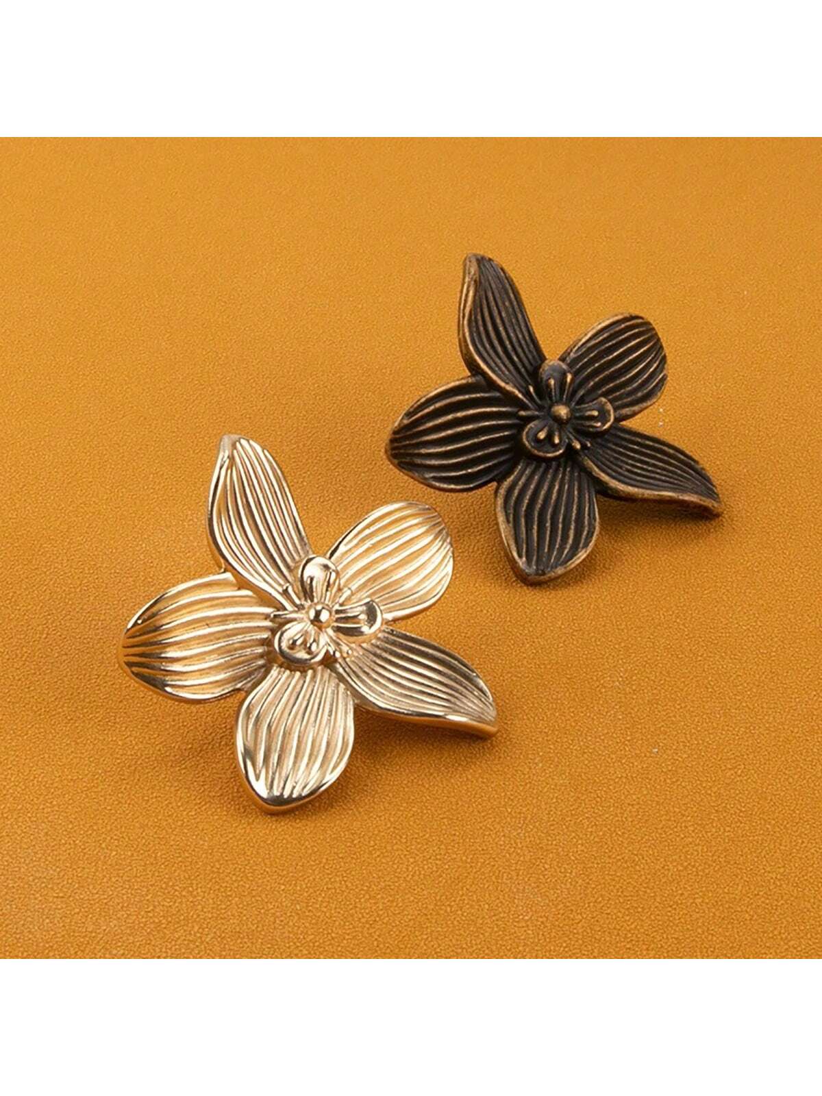 Tiradores de cajón de flores doradas, tiradores creativos de gabinete de cocina de pétalos, tiradores de cajón de gabinete de muebles, tiradores de puertas de armario