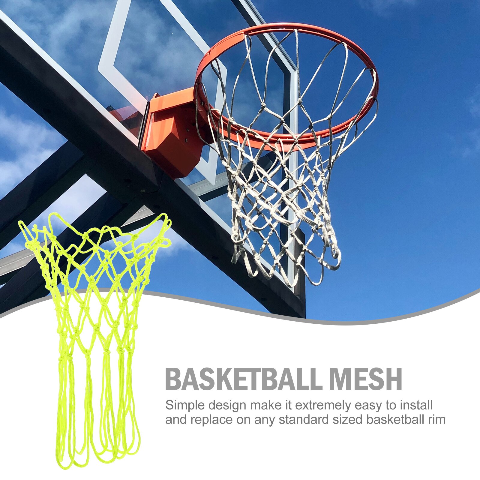Nachleuchtendes basketballnetz, leuchtendes basketballnetz, basketballrahmennetz, fluoreszierendes rahmennetz für turnhallen und spielplätze
