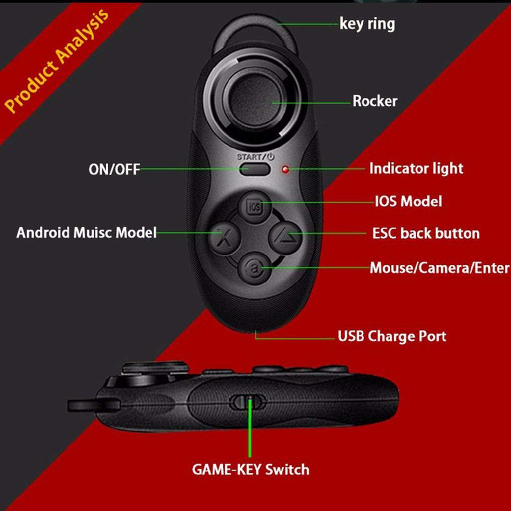 Mini USB Wireless Bluetooth Joystick Remote Control For Xiaomi iPhone 8 IOS Android VR PC Phone TV Box Tablet Joystick Joypad