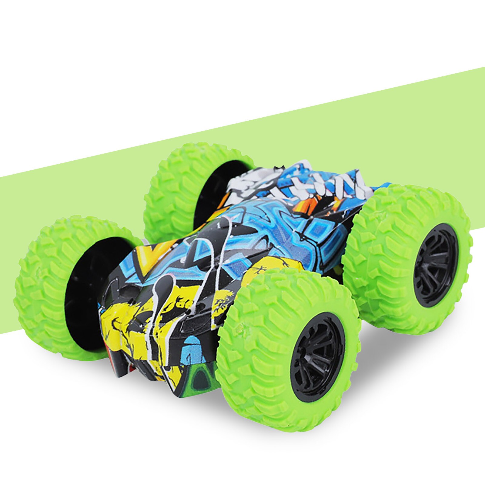 Toys For Children Inertia-Double Side Stunt Graffiti Car Off Road Model Car Vehicle Kids Toy car collection pull back model: E