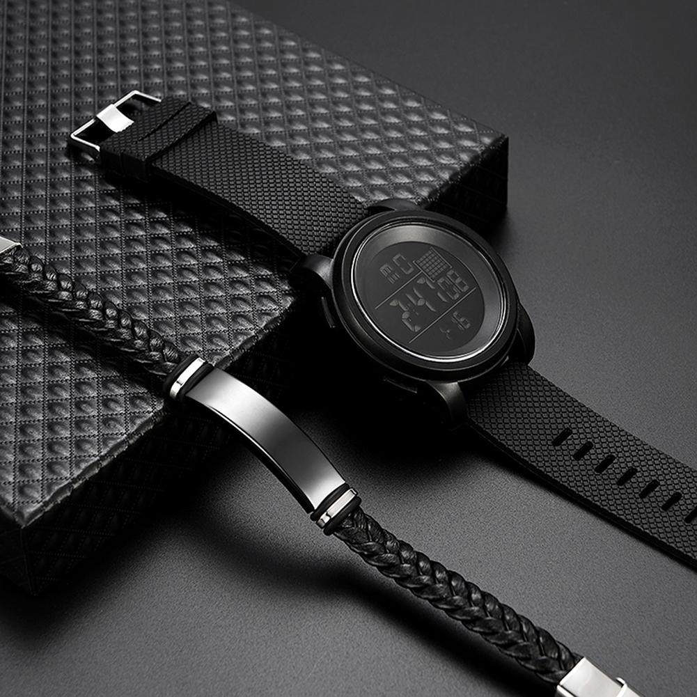2Stck Männer Sport Wasserdichte Elektronische Digital Leucht Armbanduhr + Armbinde Luxus Digitale Uhren Schwimmen Smartwatch