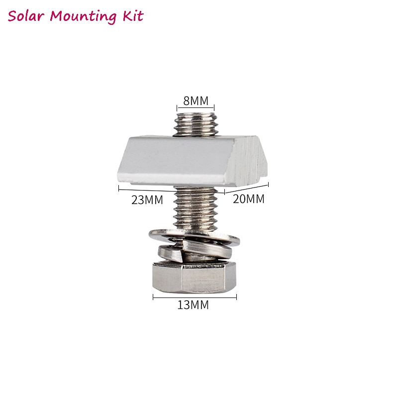 Solar panel mounting bracket system T nut srew for aluminum rail splice connector for diy solar panel installtion on roof house