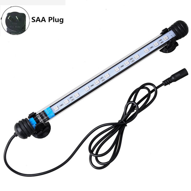 62CM LED Aquarium Beleuchtung RGB Fernbedienung Aquarium Aquarium Amphibien Tauch LED Lampe Arowana Licht 6,2 W Wasserdicht: SAA Stecker