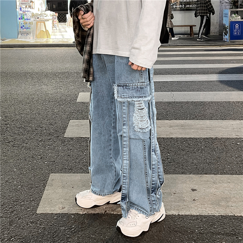 Pantalones vaqueros rasgados estilo Harajuku para ... – Grandado