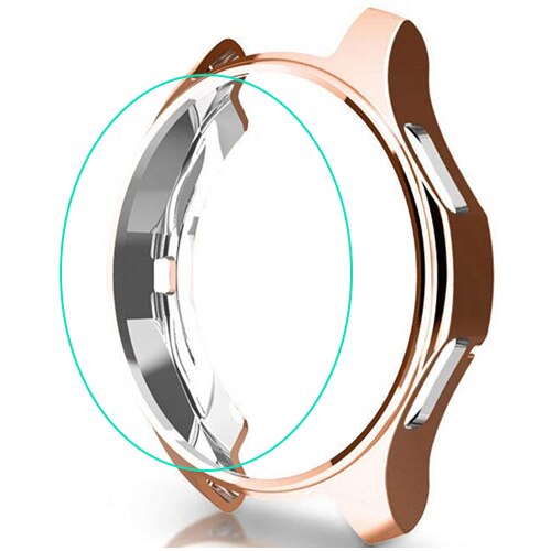 Cover til samsung galaxy watch 46mm 42mm gear  s3 frontier case galss bumper blødt smart watch tilbehør belagt beskyttende skal: Rogn guld / Galakseur 42mm