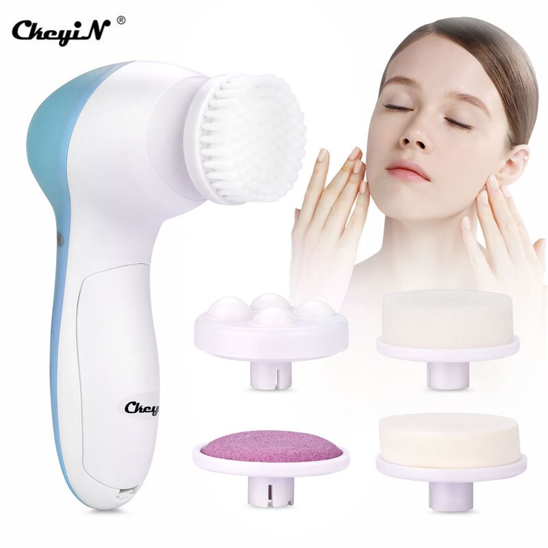 CkeyiN 5 en 1 électrique visage nettoyant brosse pores du visage nettoyage en profondeur Massage élimination de la saleté Vibration soins de la peau dispositif de beauté