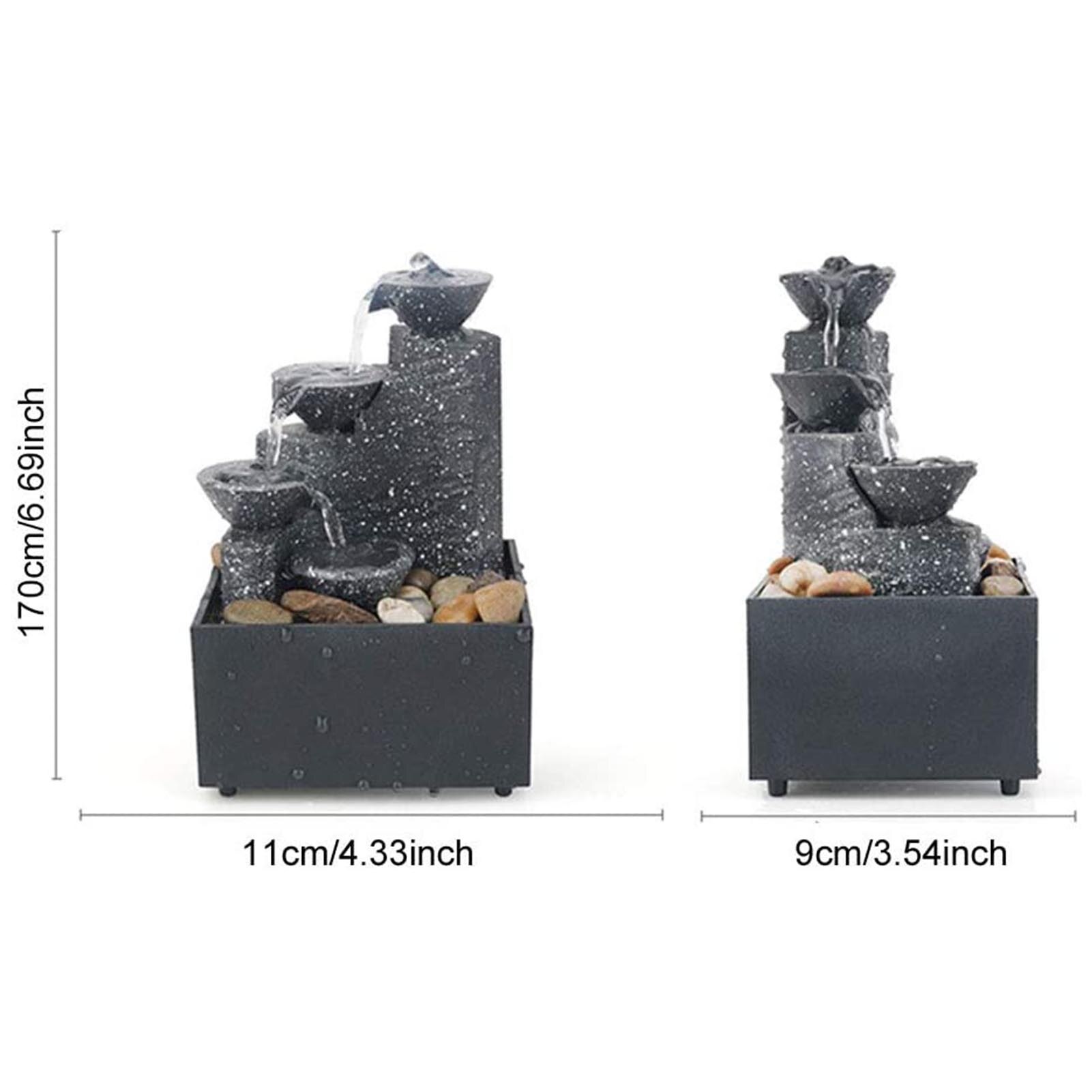 Europese Stekker Fontein Mini Desktop Waterval – Zen Fontein Met Rotstuin Voor Op Kantoor Of In De Woonkamer – Europese Stekker Woonkamer Decoratie