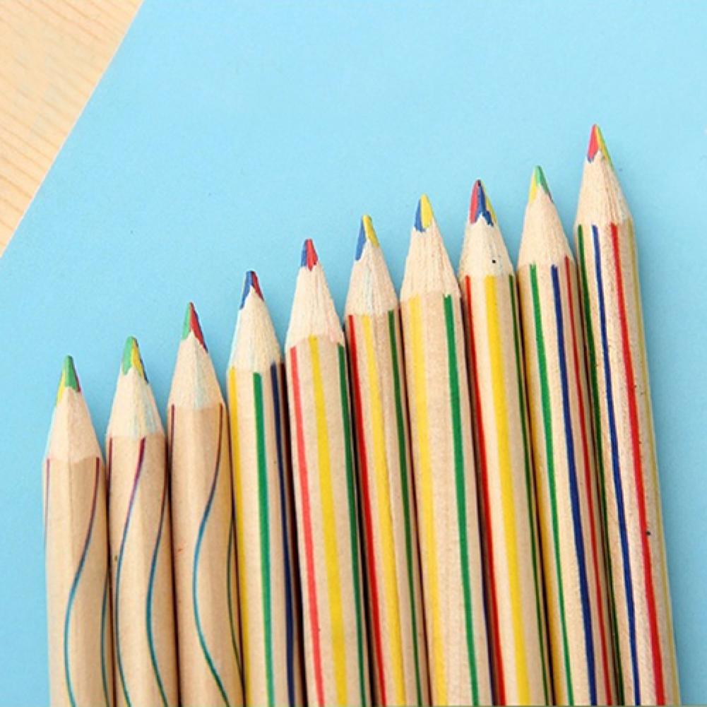 Pencils 10Pcs/Lot Rainbow Color Pencil 4 In 1 Colored Pencils for Drawing Stationery Office School Supplies