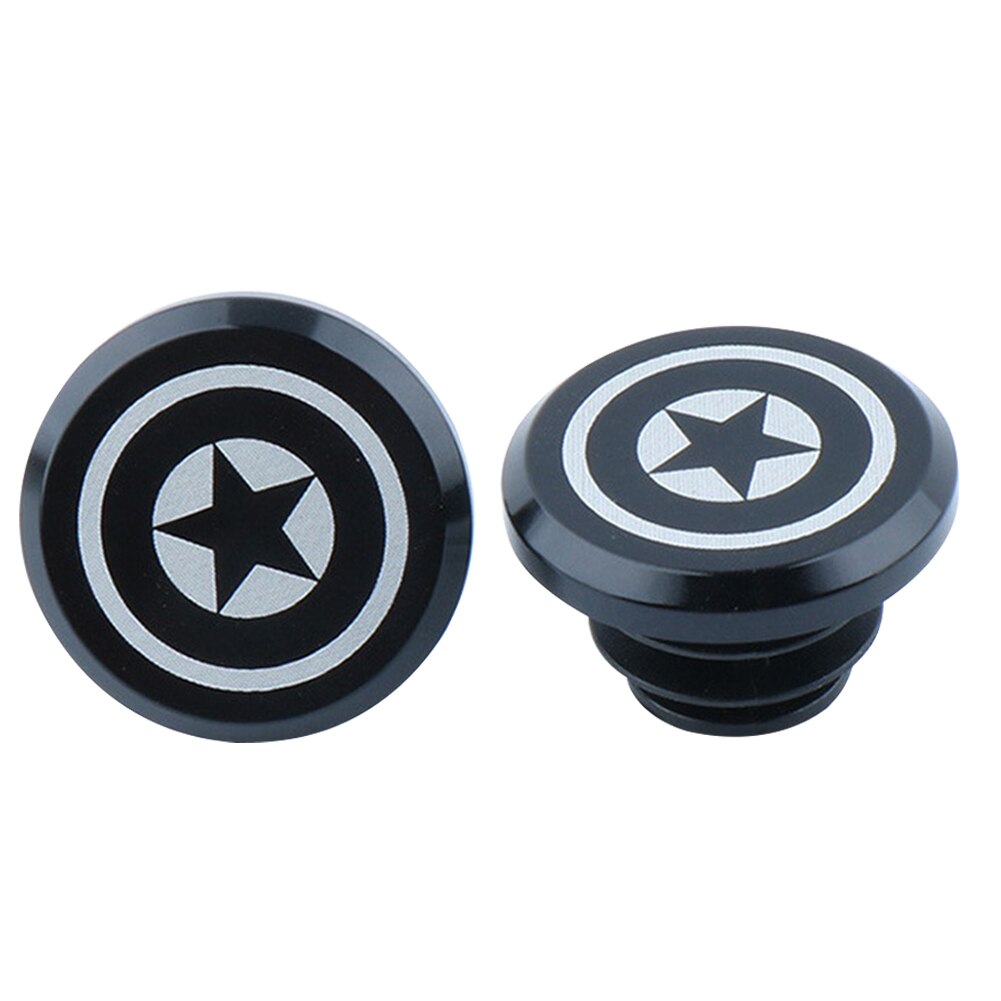 Tapones de aleación de aluminio para manillar de bicicleta, 2 piezas, para Shimano MTB, accesorios plegables para bicicleta de montaña y carretera: Black Five star
